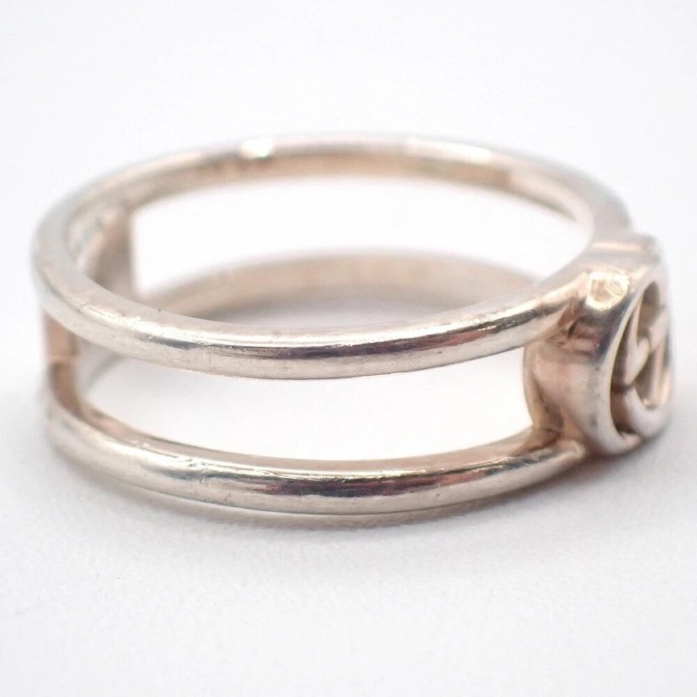 GUCCI Interlocking G Ring Silver 925 Size JP 11 US 6 Italy Accessory 07CA583 - Picture 2 of 10